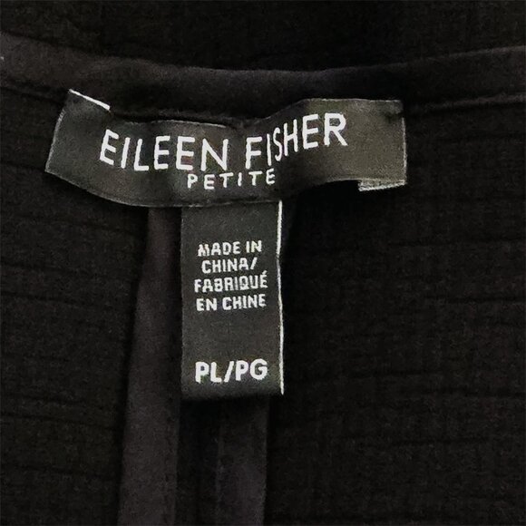 Eileen Fisher Silk-Blend Black Sponge Zippered Jacket - Picture 6 of 8